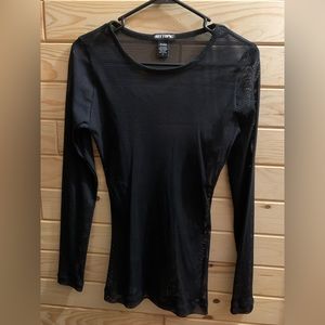 Hot topic fishnet long sleeve top.